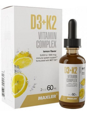Maxler D3+K2 Vitamin Complex 60ml Lemon