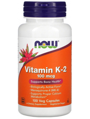 NOW  Vitamin K-2 100 mcg 100 vcaps 100 капсул