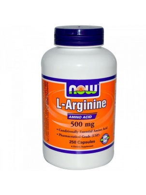 NOW  L-Arginine 500mg 250 cap 250 капсул