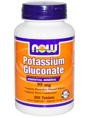 NOW  Potassium Gluconate 99mg 250 tab 250 таб.