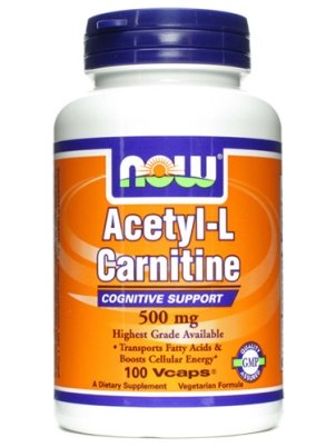 NOW  Acetil L-Carnitine 500mg 100 cap 100 капс.