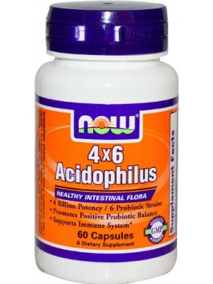 NOW  4X6 Acidophilus 60 cap