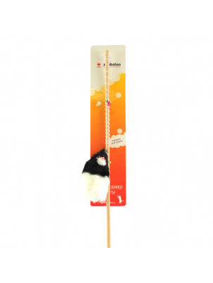 Zoobaloo Дразнилка меховая мышь на палочке бамбук 60 см, арт. 124 