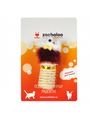 Zoobaloo Сизалевая когтеточка цилиндр Мышка 10 см, арт. 328 