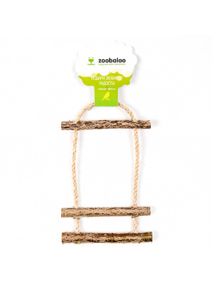 Zoobaloo Игрушка для птиц Лесенка три ступеньки 30х15см, арт.5352 
