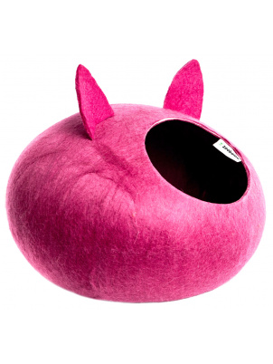 Zoobaloo Домик для кошек и собак WoolPetHouse, круглый, размер L, с ушками 