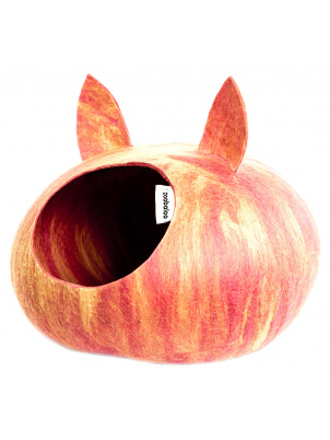 Zoobaloo Домик для кошек и собак WoolPetHouse, круглый, размер L, с ушками 