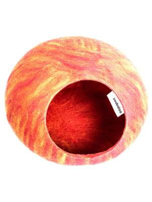 Zoobaloo Домик для кошек и собак WoolPetHouse, круглый, размер L, без ушек 