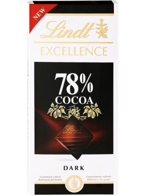 LINDT Excellence горький шоколад 78% какао 100г