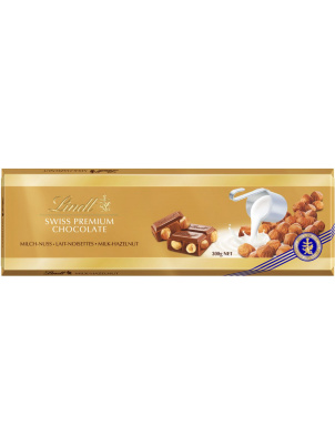 LINDT Swiss Premium молочный шоколад с фундуком 300г 300 г