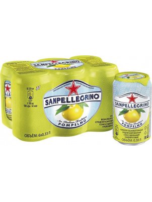 San Pellegrino Газированный напиток Pompelmo, Грейпфрут  6 шт х 330мл